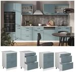 Vicco Schubladenunterschrank K&uuml;chenschrank R-Line Solid Wei&szlig; Blau Grau 60 cm modern