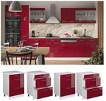 Vicco Schubladenunterschrank K&uuml;chenschrank K&uuml;chenzeile R-Line 60 cm Wei&szlig; Bordeaux