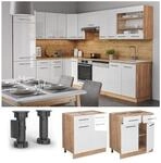 Vicco Schubunterschrank K&uuml;chenschrank K&uuml;chenm&ouml;bel Fame-Line Eiche Wei&szlig; modern 80