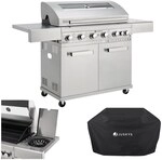 Juskys BBQ Gasgrill Minnesota - 6 Brenner & 1 Seitenbrenner - aus Edelstahl mit Juskys BBQ Gasgrill Minnesota - 6 Brenner & 1 Seitenbrenner - aus Edelstahl mit