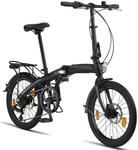 Licorne Bike Phoenix 2D, 20 Zoll Aluminium-Faltrad-Klapprad, Scheibenbremse,