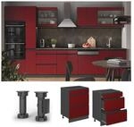 Vicco Schubladenunterschrank K&uuml;chenschrank K&uuml;chenm&ouml;bel R-Line J-Shape Anthrazit