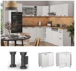 Vicco Eckunterschrank K&uuml;chenschrank K&uuml;chenzeile R-Line Landhaus 86 cm Wei&szlig; T&uuml;r