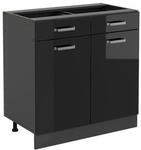 Vicco Schubunterschrank K&uuml;chenschrank R-Line Solid Anthrazit Schwarz 80 cm modern