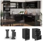 Vicco Schubladenunterschrank K&uuml;chenschrank R-Line Solid Anthrazit Schwarz 40 cm