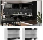 Vicco Glash&auml;ngeschrank K&uuml;chenschrank R-Line Solid Wei&szlig; Schwarz 80 cm modern
