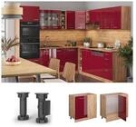 Vicco Eckunterschrank K&uuml;chenschrank K&uuml;chenzeile R-Line 86 cm Eiche Bordeaux T&uuml;r