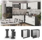 Vicco Eckunterschrank K&uuml;chenschrank K&uuml;chenzeile R-Line Landhaus 86 cm Anthrazit