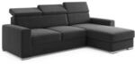 M-Punkt Ecksofa TOKIO mit Bett und Bettkasten Sofa/Schlafsofa - Schwarz