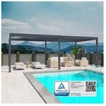 Weide Deluxe Pergola Voll Aluminium freistehend 3,6 x 7,2 M Lamellendach