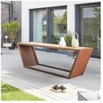 HOME DELUXE Sitzgarnitur aus Stahl KOBON Braun - Made in Germany - 2 x Bank + 1...