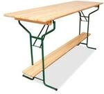 DEGAMO Stehtisch BAMBERG 220cm klappbar, Metall + Holz lackiert, mit...