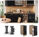 Vicco Apothekerunterschrank K&uuml;chenschrank R-Line Solid Eiche Schwarz 30 cm modern
