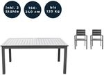 HOME DELUXE Garten-Sitzgruppe ausziehbar CASA MADERA - 160/240 x 100 cm 2 St&uuml;hle