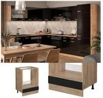 Vicco Herdschrank K&uuml;chenschrank R-Line Solid Eiche Schwarz 60 cm modern