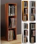 VCM Holz Schallplatten Regal Stand Regal mit 3 F&auml;cher f&uuml;r 100 Schallplatten 