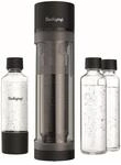 SODAPOP Wassersprudler Logan matt schwarz, 1x 850ml + 1x 600ml Glas + 1x 850ml PET,