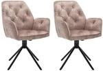 byLIVING Esszimmerstuhl SARINA, 2-er Set, Samtbezug beige, Gestell schwarz