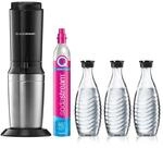 CRYSTAL 3.0 Wassersprudler titan, Vorteilspack inkl 3x Glasflasche, 1x Quick-Connect