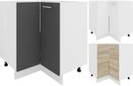 VCM Eckschrank H&ouml;henverstellbare F&uuml;&szlig;e Ma&szlig;e H. 82 x B. 76 x T. 76 cm K&uuml;che