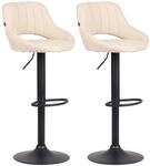 CLP Barhocker 2er Set h&ouml;henverstellbar mit Lehne Milet, Barst&uuml;hle gepolstert