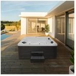 HOME DELUXE Outdoor Whirlpool mit Treppe und Thermoabdeckung SUNSET - 220 x 156 cm