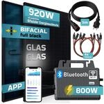 SUNNIVA&reg; 920W Balkonkraftwerk BIFAZIAL FULLBLACK komplett Steckdose TSUN 800W