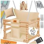 KIDIZ&reg; Babyschaukel Kinderschaukel Schaukelsitz mit Polsterung Holz-Schaukel mit