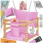 KIDIZ&reg; Babyschaukel Kinderschaukel Schaukelsitz mit Polsterung Holz-Schaukel mit