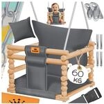 KIDIZ&reg; Babyschaukel Kinderschaukel Schaukelsitz mit Polsterung Holz-Schaukel mit