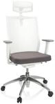 hjh OFFICE Profi B&uuml;rostuhl ASPEN WHITE PRO Stoff / Netzstoff mit Armlehnen