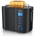 Arendo 2-Scheiben Toaster mit 6 Br&auml;unungsstufen, LCD-Display mit Restzeitanzeige,