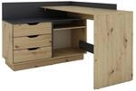 byLIVING Winkelschreibtisch BELFAST, Breite 129 cm, Artisan Eiche/anthrazit