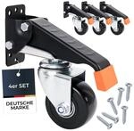 HMF 6750 Schwerlastrollen absenkbar f&uuml;r Werkbank, 4 St&uuml;ck, 65 mm, bis 300 kg,