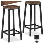 tectake&reg; Set Barhocker, Industrial Style, mit h&ouml;henverstellbaren Kunststofff&uuml;&szlig;en,