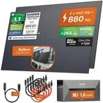 Solarway&reg; All In One Balkonkraftwerk mit Speicher 890W komplett Steckdose -...