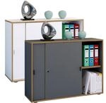 VCM B&uuml;roschrank mit 2 F&auml;chern moderner Aktenschrank mit Schiebet&uuml;ren Ma&szlig;e ca.