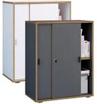 VCM B&uuml;roschrank mit 2 F&auml;chern moderner Aktenschrank mit Schiebet&uuml;ren Ma&szlig;e H.