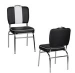 CHILLROI Esszimmerstuhl American Diner 50er Jahre Retro Schwarz Wei&szlig;