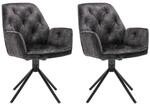 byLIVING Esszimmerstuhl SARINA, 2-er Set, Samtbezug anthrazit, Gestell schwarz