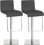 CLP 2er Set Barhocker mit Lehne Limon, Barst&uuml;hle mit Kunstlederbez&uuml;gen