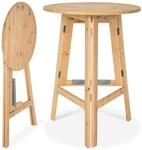 tectake&reg; Stehtisch, aus Holz, rund, standfest, Stabilisierungsschiene aus Metall