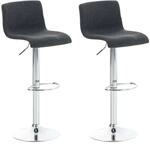 CLP 2er Set Barhocker Hover Stoff Mit Gaslift I Barstuhl Mit Gestell In Chrom-Optik I