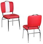 Wohnling Esszimmerstuhl American Diner 50er Jahre Retro Rot Wei&szlig;