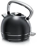 Arendo Wasserkocher mit Temperatureinstellung, 1,7 l, 2200 W, Edelstahl Retro Style