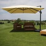 Ampelschirm MCW-A96, Gastronomie Sonnenschirm, 3x3m (&Oslash;4,24m) Polyester/Alu 23kg ~