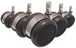 hjh OFFICE Stuhlrollen 5x ROLO LUX 11mm/65mm Metall, Kunststoff