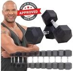 Miweba Sports Hexagon Kurzhanteln HGH100, Kurzhantel-Set, 2,5-15 kg, Gusseisen-Kern