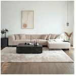 HOME DELUXE Ecksofa TORINO - 344 x 178 cm Beige Rechts