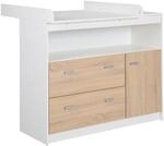 Wickelkommode 'Gabriella' mit Wickelansatz, 2 Schubladen, 1 T&uuml;r, 1 offenes Fach,